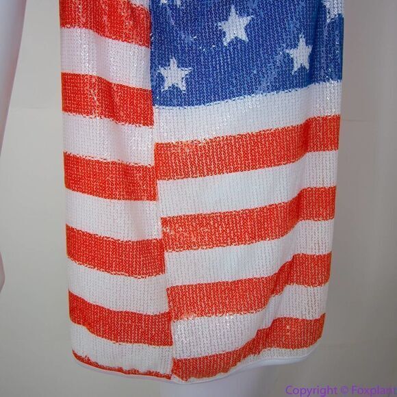 NEW Ashley Stewart Sequin American Flag Scoop Neck Tank, Red, White and Blue, 3X - Picture 13 of 16
